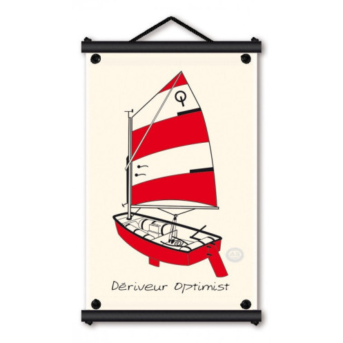 Toile tendue Optimist rouge - 40 x 60 cm