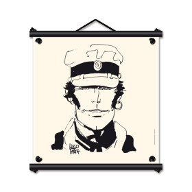 Toile tendue Corto Maltese visage - 60 x 60 cm