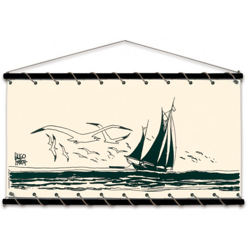 Toile tendue coton Corto Maltese - Voilier Toile tendue coton Corto Maltese - Voilier
