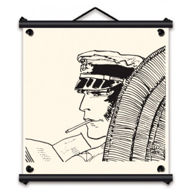 Toile tendue Corto Maltese lecture - 60 x 60 cm