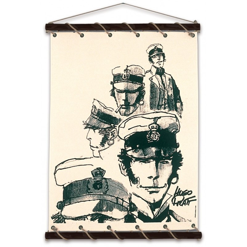 Toile tendue Corto Maltese croquis - 80 x 110 cm