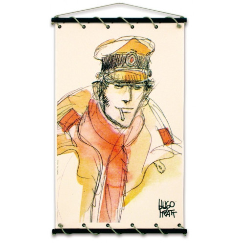 Toile tendue coton Corto Maltese - Echarpe rouge Toile tendue coton Corto Maltese - Echarpe rouge
