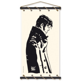 Toile tendue Corto Maltese penseur écru - 60 x 110 cm