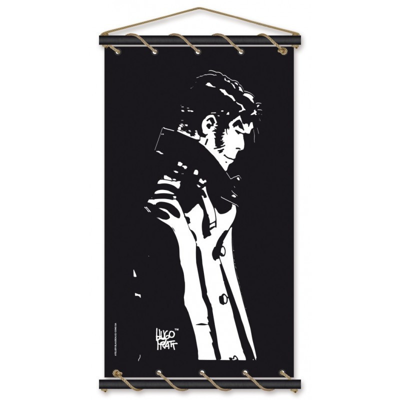 Toile tendue Corto Maltese penseur noir - 60 x 110 cm