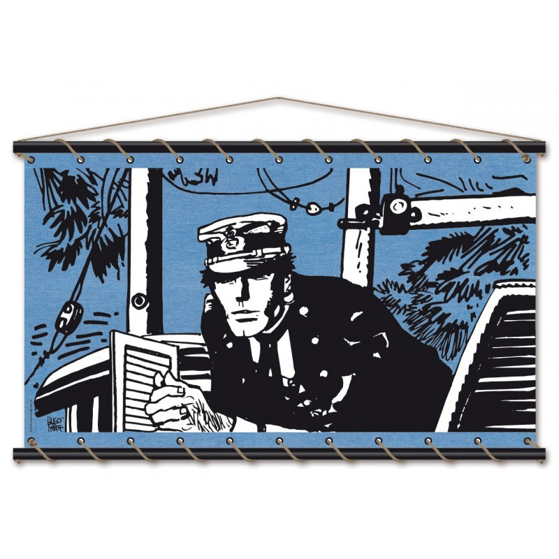 Toile tendue coton Corto Maltese - Port Ducal - bleu