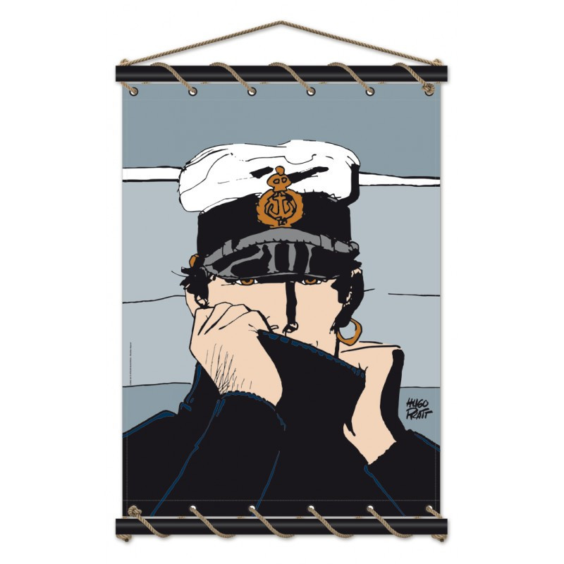 Toile tendue Corto Maltese marin gris / bleu - 75 x 105 cm