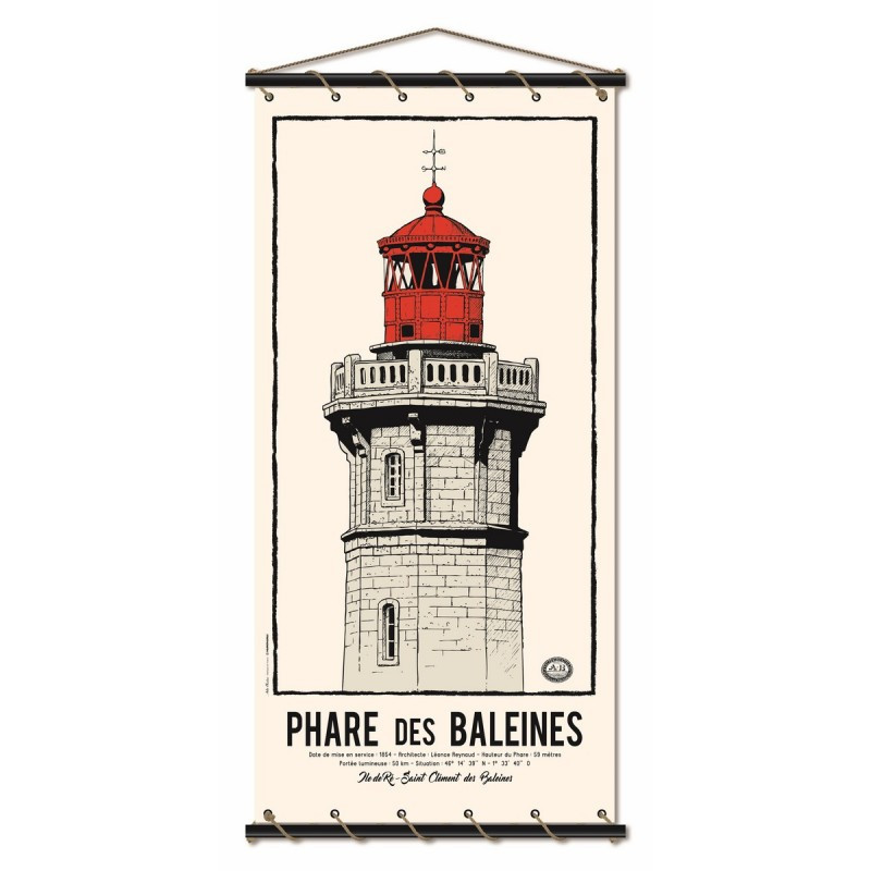 Toile tendue phare des baleines grand modèle