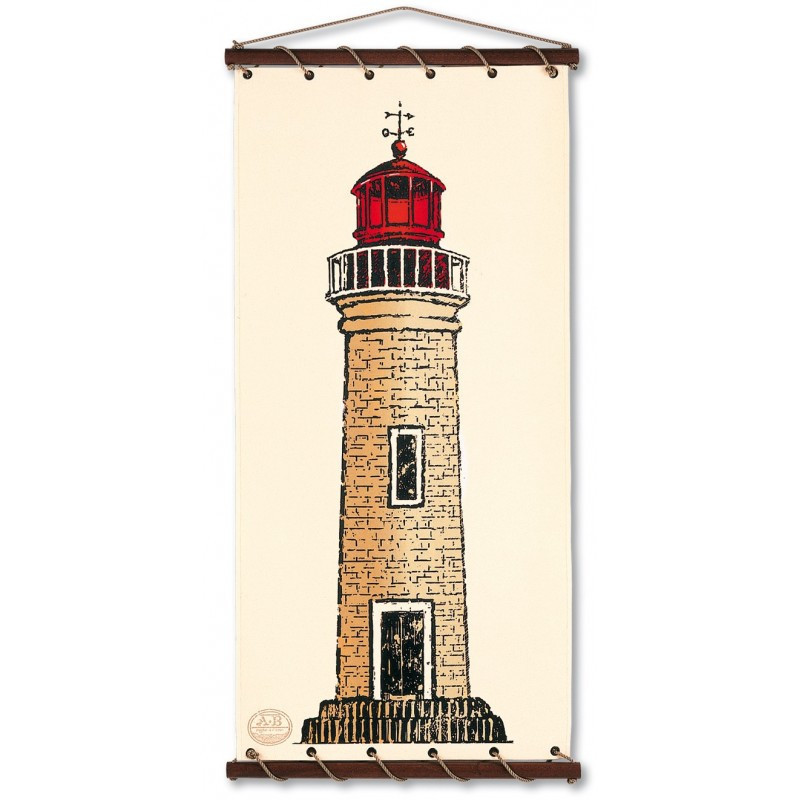 Toile tendue phare la lanterne rouge - 75 x 150 cm