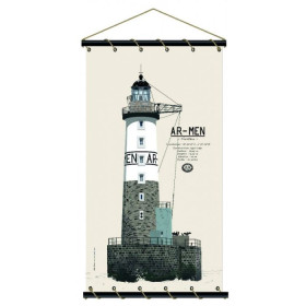 Toile tendue phare Ar Men - 49 x 87 cm