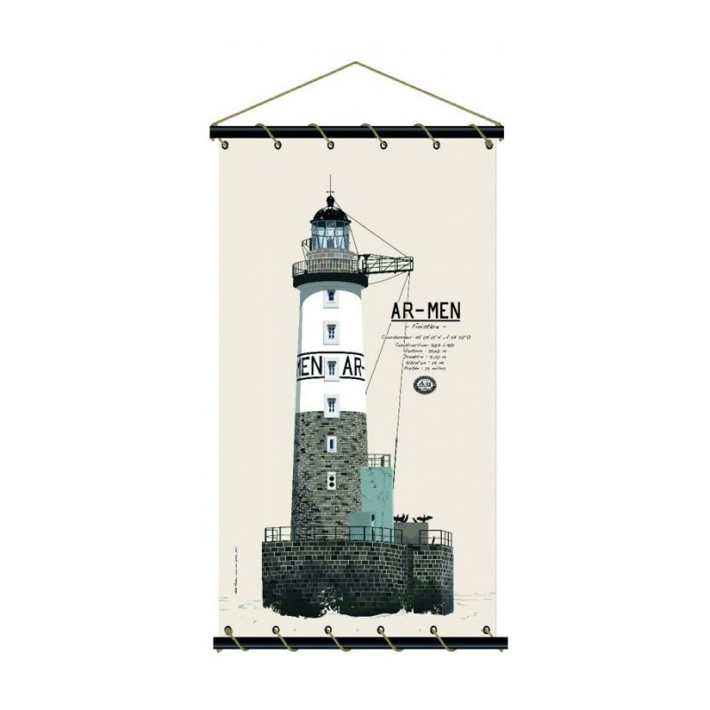 Toile tendue phare Ar Men - 49 x 87 cm