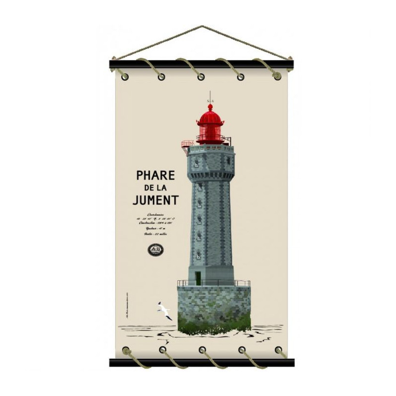 Toile tendue phare de la Jument - 47 x 80 cm