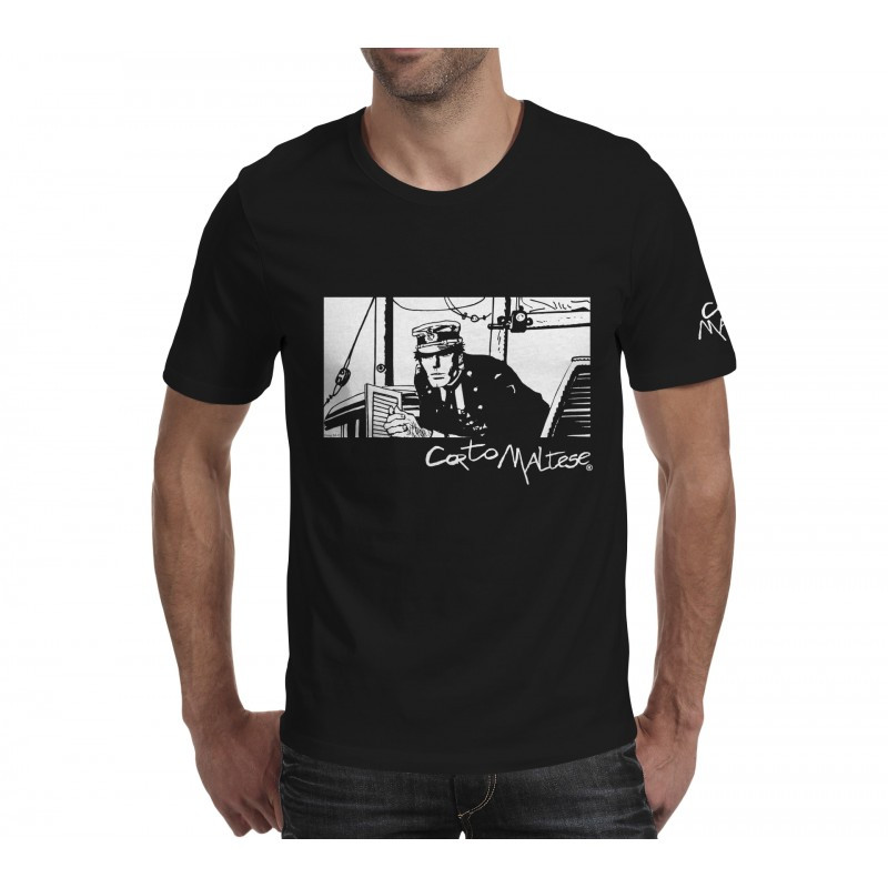 Tee shirt Corto Maltese - Port Ducal - manches courtes noir