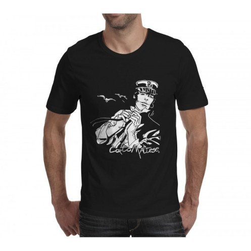 Tee shirt Corto Maltese - Dans le vent - manches courtes noir