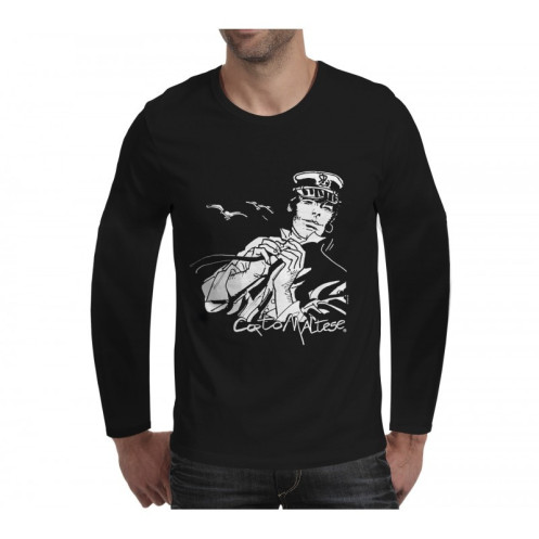 Tee shirt Corto Maltese - Dans le vent - manches longues noir