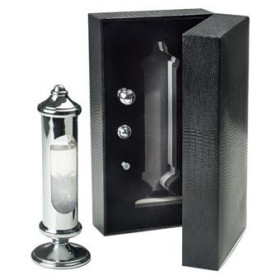 Weems brass Stormglass in black gift box