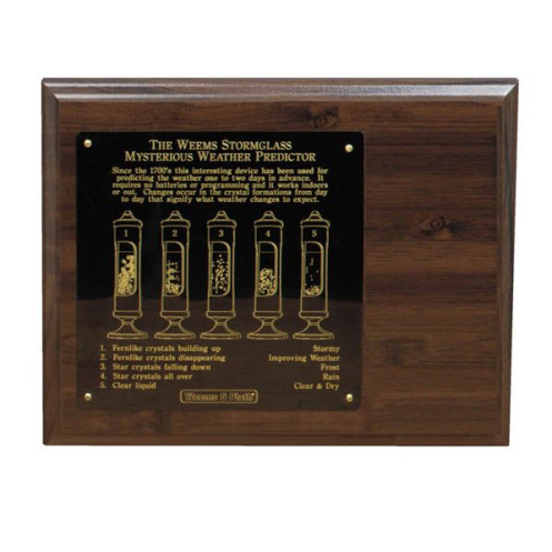 Platine bois 8 x 10 avec plaque gravée pour recevoir Stormglass - chrome | Librairie Maritime Nautic Way