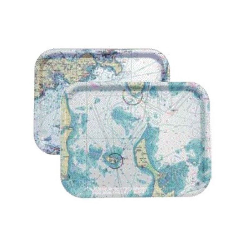 Plateau motif carte marine