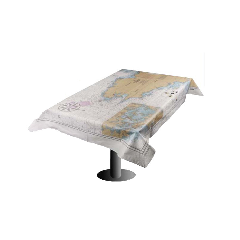 Tablecloth - Channel nautical chart pattern
