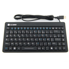 CL-IP68 Compact Black Waterproof Industrial Silicone Keyboard