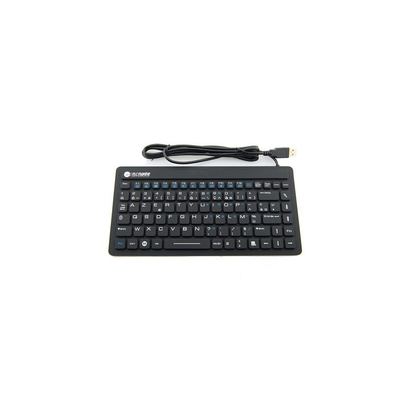Clavier industriel compact noir étanche silicone CL-IP68