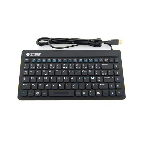 CL-IP68 Compact Black Waterproof Industrial Silicone Keyboard