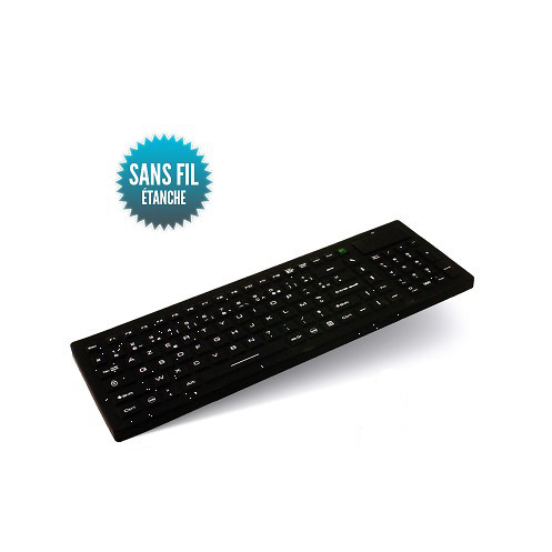 Clavier étanche rigide sans fil - Seatronic - IP67 - 380 x 130 mm