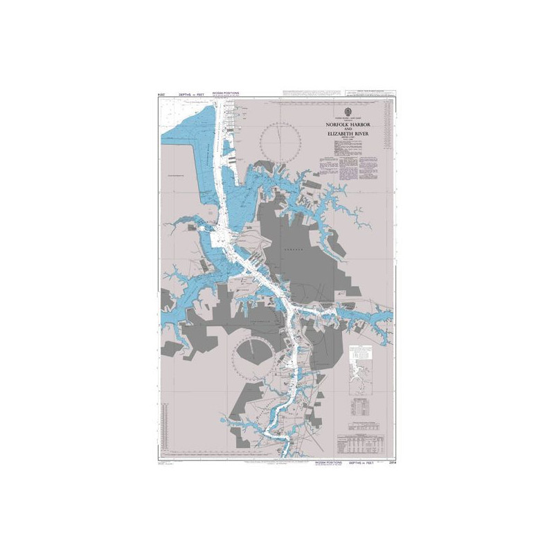 Admiralty - 2814 - carte marine - Port de Norfolk et rivière Élisabeth