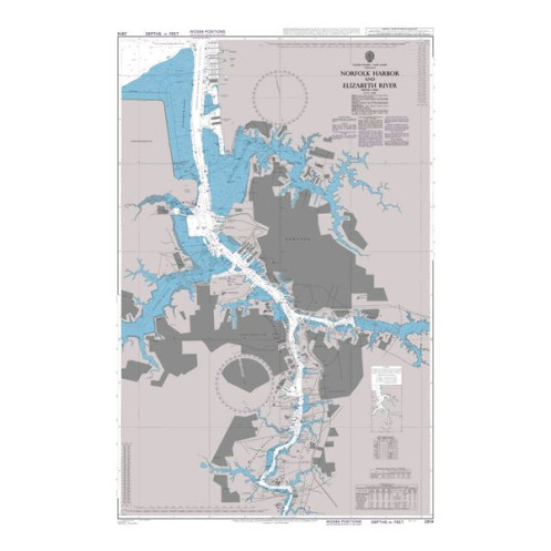 Admiralty - 2814 - carte marine - Port de Norfolk et rivière Élisabeth