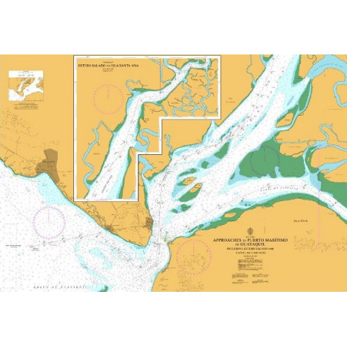 Admiralty - 509 - Approaches to Puerto Maritimo de Guayaquil including Estero Salado and Canal de Cascajal