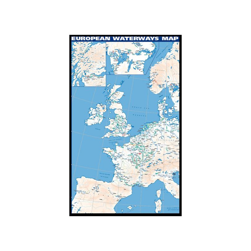 Map of European Waterways, poster