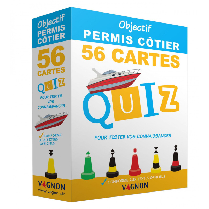 Code Vagnon - Objectif permis côtier - 56 cartes quiz pour tester vos connaissances