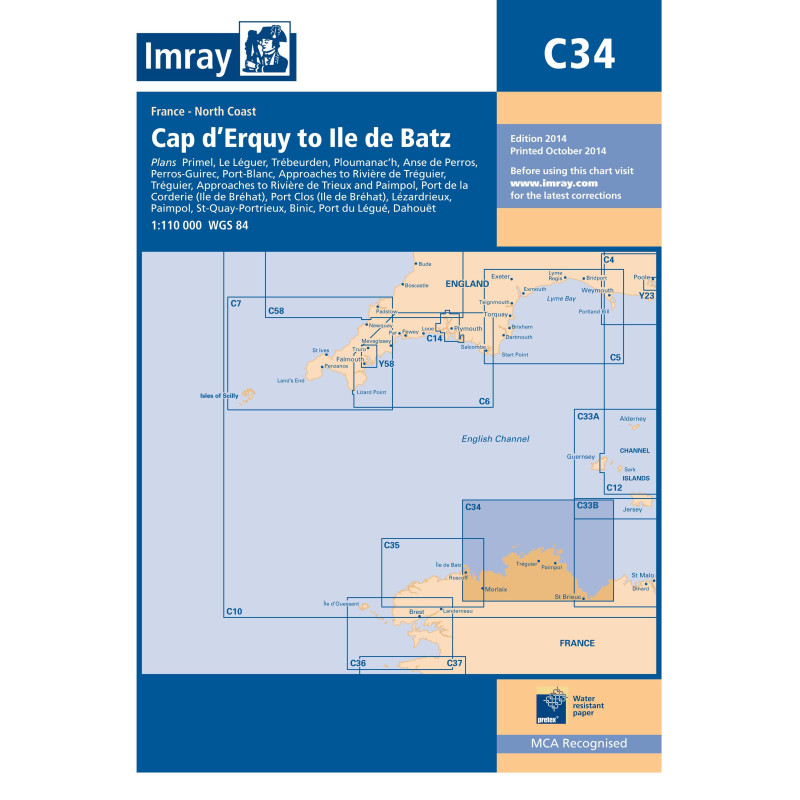 Imray - C34 - Cap d'Erquy to Ile de Batz