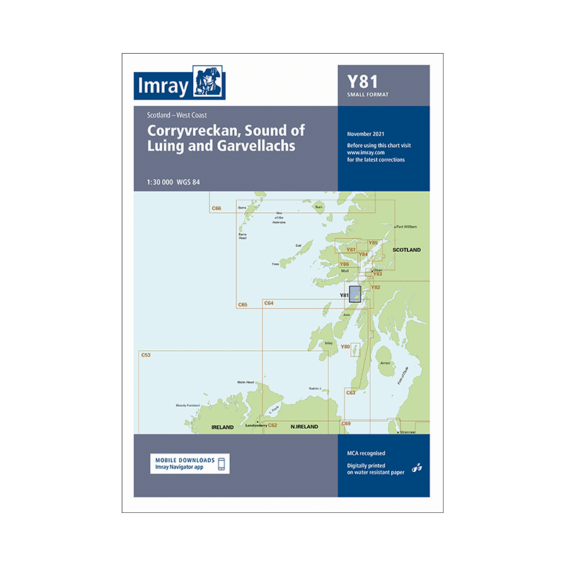 Carte marine Imray - Y81 - Corryvreckan, Sound of Luing and Garvellachs