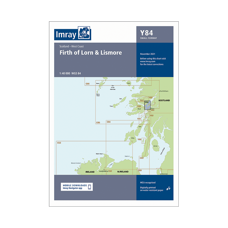 Carte marine Imray - Y84 - Firth of Lorn & Lismore