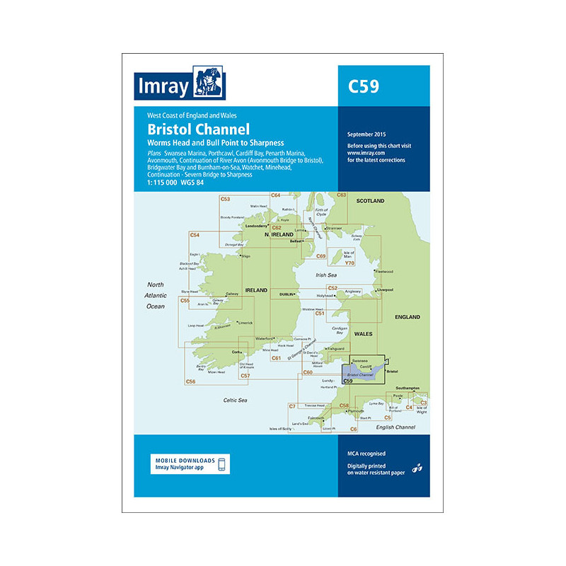 Imray - C59 - Bristol Channel - Worms Head and Bull Point to Sharpness