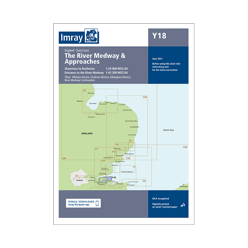 Imray - Y18 - The River Medway & Approaches - Sheerness to Rochester and River Thames Sea Reach