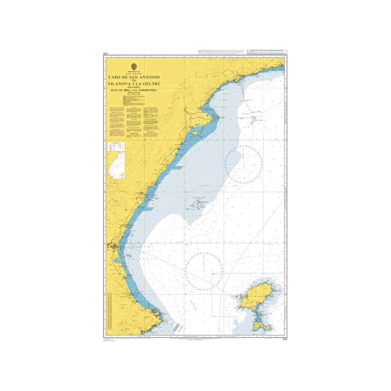 Admiralty Raster ARCS - 1701 - Cabo de San Antonio to Vilanova i la Geltru including Islas de Ibiza and Formentera