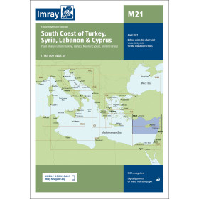 Imray - M21 - South Coast of Turkey, Syria, Lebanon & Cyprus - Passage Chart