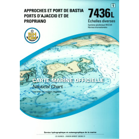 Shom L - 7436L - Approches et port de Bastia - Ports d'Ajaccio et de Propriano