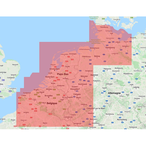 Navionics+ Regular NAEU076R Benelux & Allemagne, Ouest - new chart