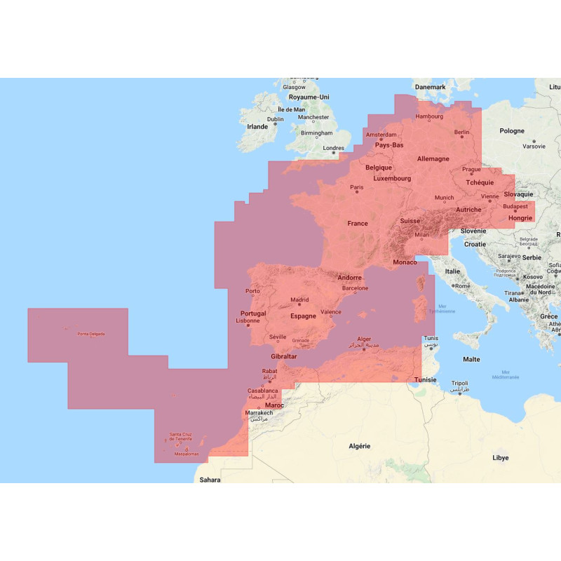 Navionics+ Large NAEU646L France, péninsule ibérique, Pays-Bas, Allemagne, eaux intérieures européennes - carte neuv