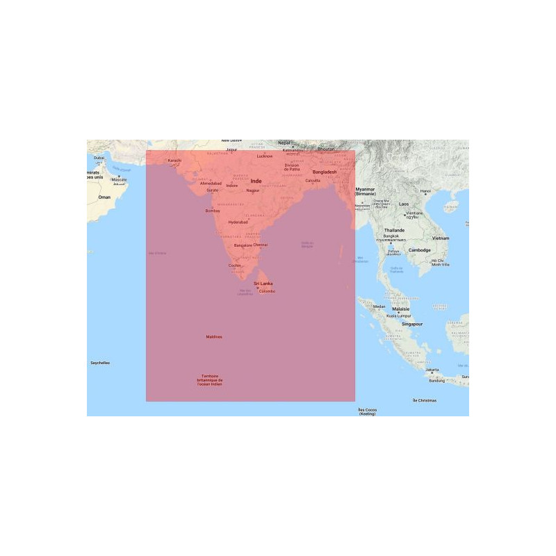 Navionics+ Regular NAAW015R Sous-continent indien - mise à jour
