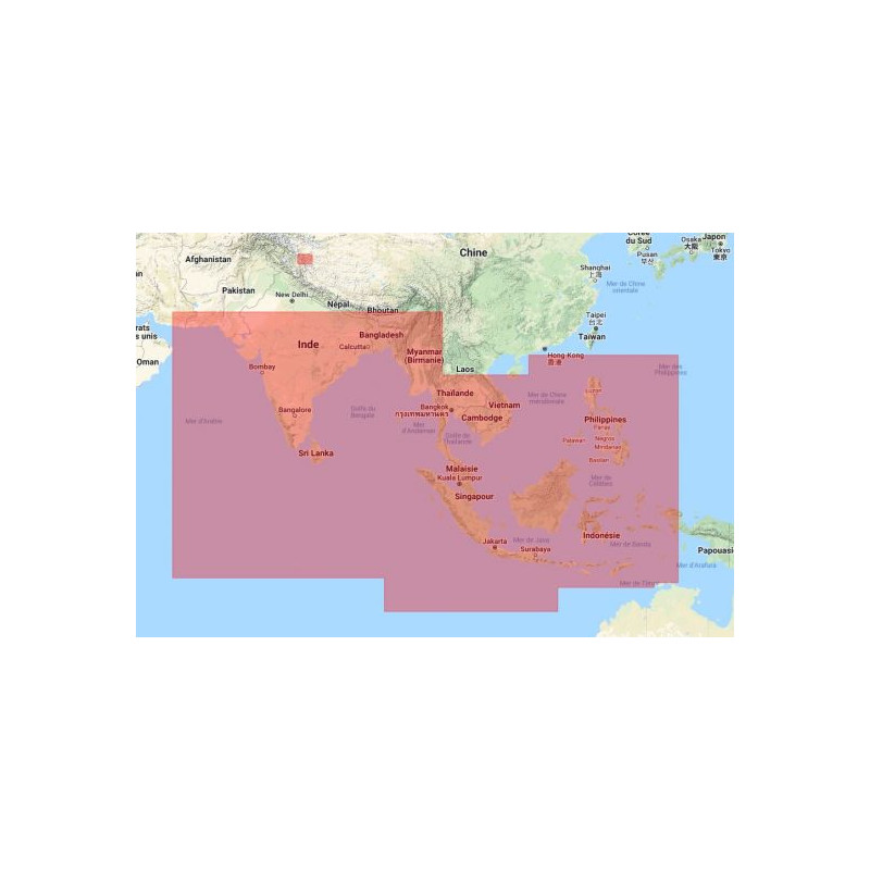 Navionics+ Large NAAE010L Océan Indien et Sud de la mer de Chine - mise à jour