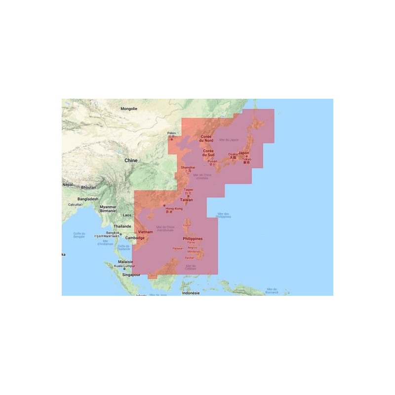 Navionics+ Large NAAE011L Chine, Corée et Japon - mise à jour