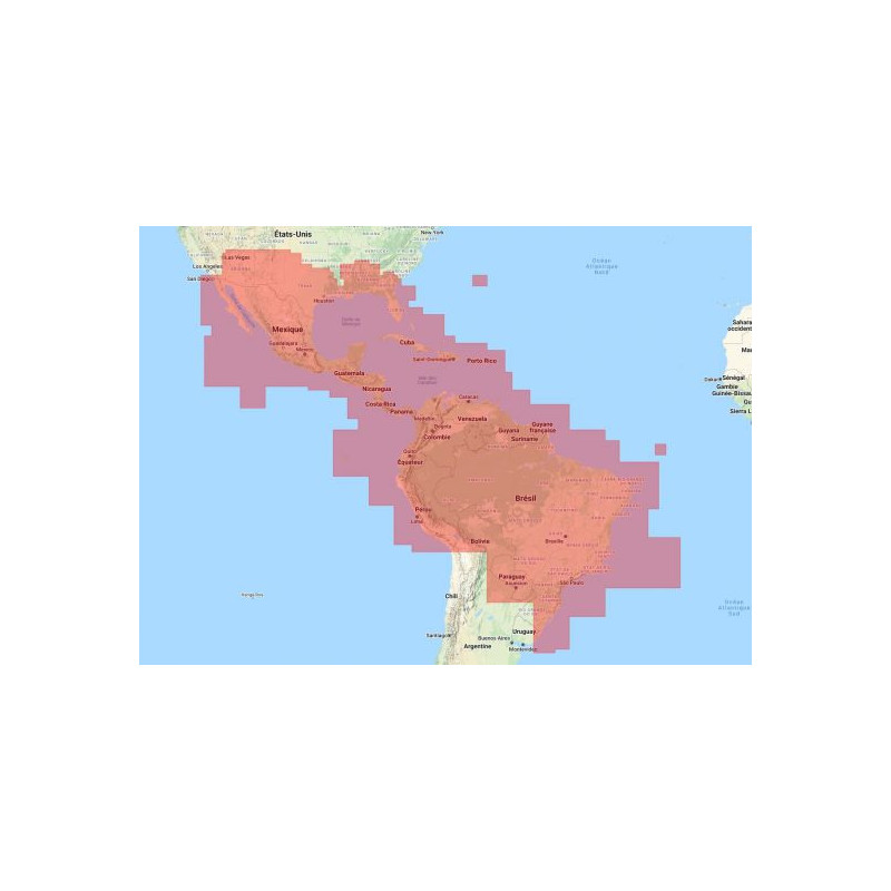 Navionics+ Large NASA004L Mexique, Caraïbes au Brésil - mise à jour