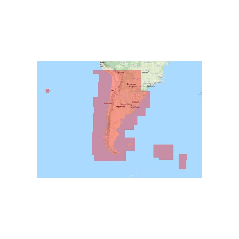 Navionics+ Large NASA005L Uruguay, Argentine, Chili, Ile de Pâques - mise à jour