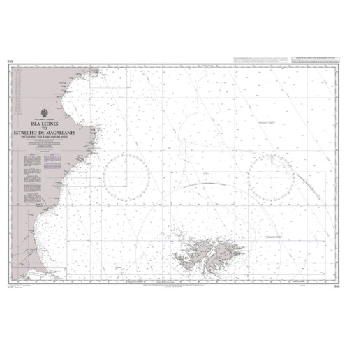 Admiralty Raster ARCS - 558 - Isla Leones to Estrecho de Magallanes including the Falkland Islands