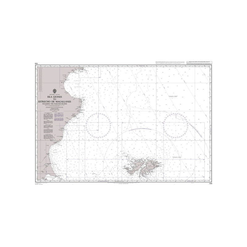 Admiralty Raster Géotiff - 558 - Isla Leones to Estrecho de Magallanes including the Falkland Islands