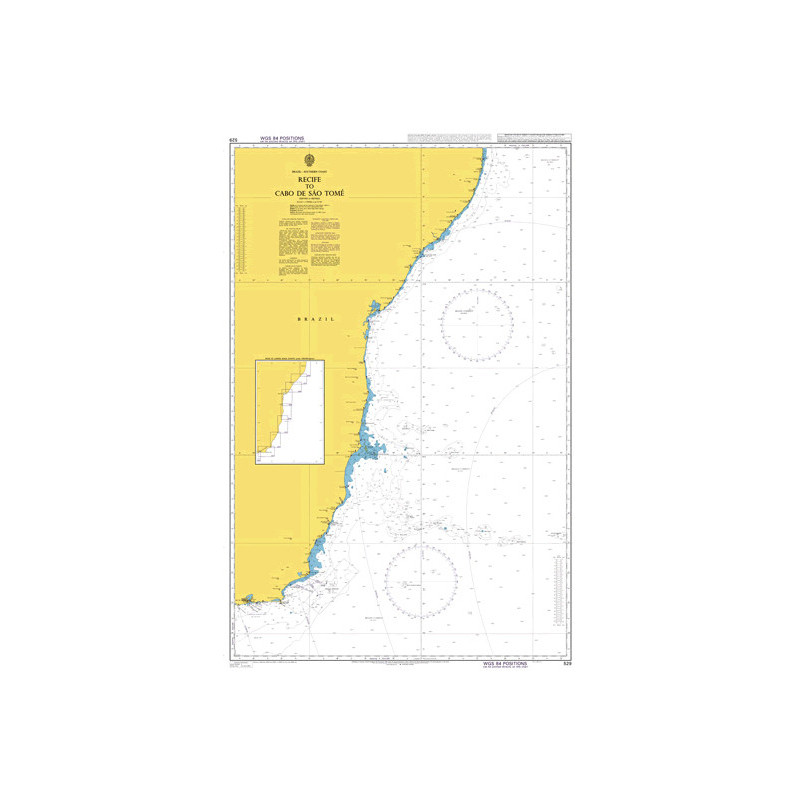 Admiralty - 0529 - carte marine - De Recife au cap de São Tomé