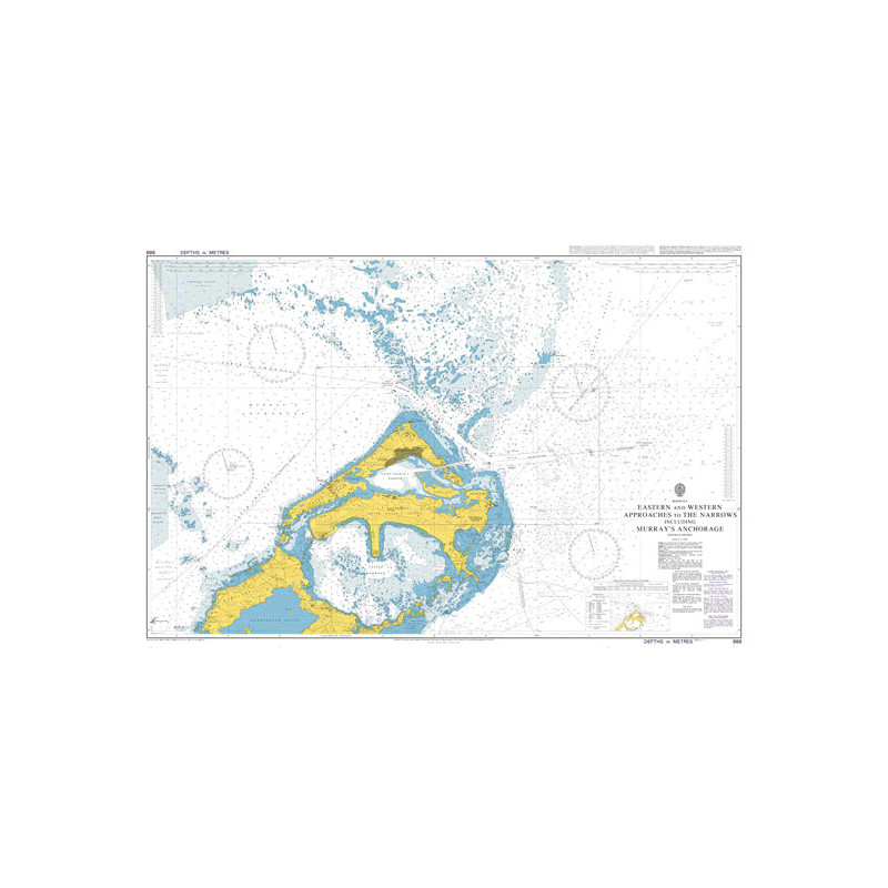 Admiralty - 0868 - carte marine - Approches Est et Ouest des Narrows, y compris le mouillage de Murray